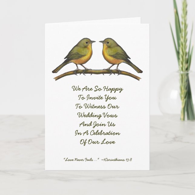 Two Little Birds: Simple Elegant Wedding Invite (Front)