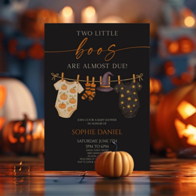 Two Little Boos Are Almost Due! Twins Baby Shower Invitation (Creator Uploaded)