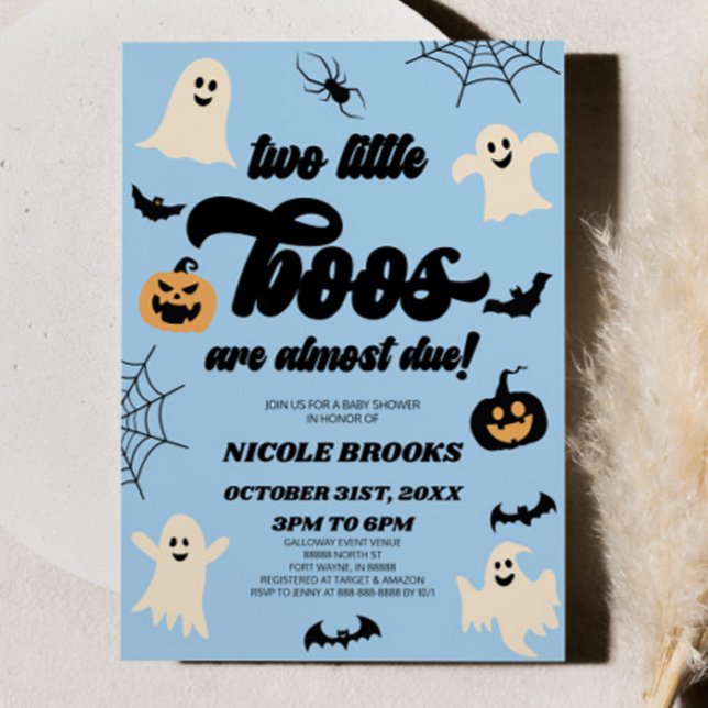 Two Little Boos Are Almost Due! Twins Baby Shower Invitation (Creator Uploaded)