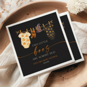 Two Little Boos Are Almost Due! Twins Baby Shower Napkin