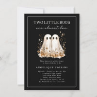 Two Little Boos Cute Ghosts Wildflower Baby Shower