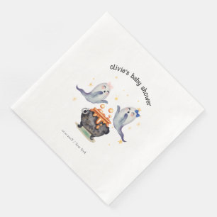 Two Little Boos Ghost Halloween Twins Baby Shower Napkin