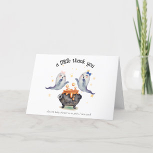 Two Little Boos Ghost Halloween Twins Baby Shower Thank You Card