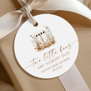 Two Little Boos Ghost Wildflower Twins Baby Shower Favour Tags