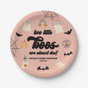 Two Little Boos Twins Halloween Baby Shower Paper Plate