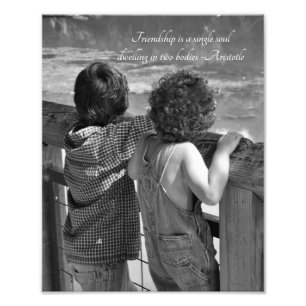 Two Little Boys "Friends" Aristotle Quote Photo Print