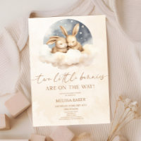 Two Little Bunnies Are On The Way Twin Baby Shower