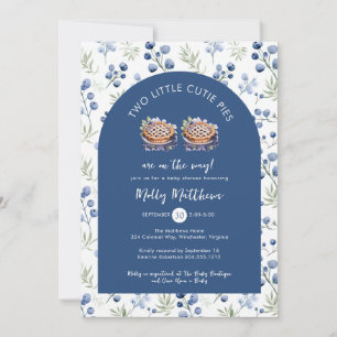 Two Little Cutie Pies Blueberry Baby Shower  Invitation