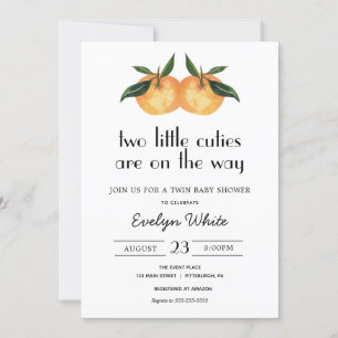 Two Little Cuties Are On the Way Twin Baby Shower Invitation