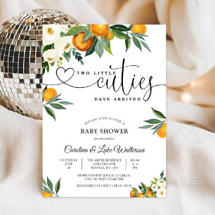 Two Little Cuties Baby Shower Invitation