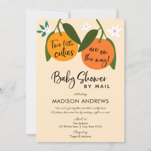Two Little Cuties Twin Baby Shower by Mail Invitation