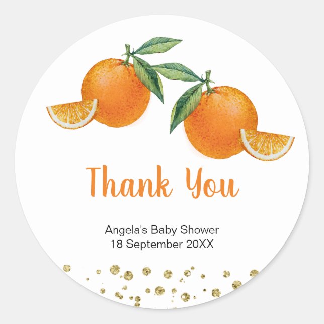 Two Little Cuties Twin Thank You Sticker (Front)