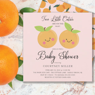 Two Little Cuties Twins Baby Shower Invitation