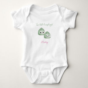 Two Little Dumplings, Personalised Twin Babies Baby Bodysuit