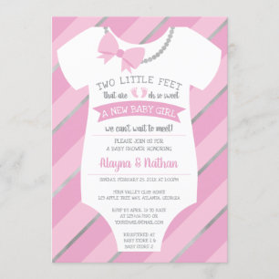 Two Little Feet Baby Shower Invitation