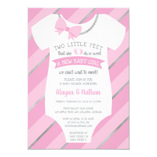 Two Little Feet Baby Shower Invitation