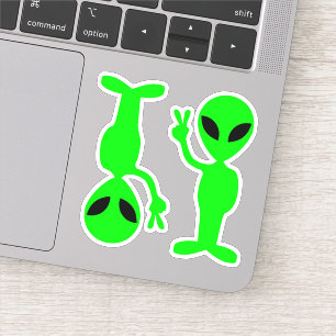 Two Little Green Peace Aliens