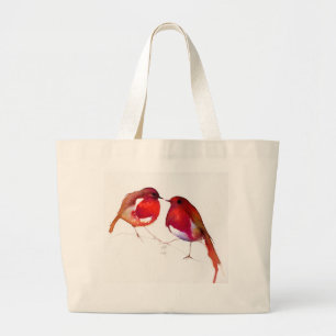 Two Little Ink Birds 2014 Large Tote Bag