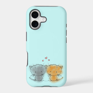 Two Little Kittens Illustration Orange and Grey