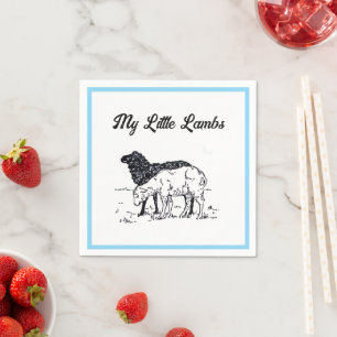 Two Little Lambs – Cute Cottagecore Farm Sketch Napkin