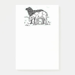 Two Little Lambs – Cute Cottagecore Farm Sketch Post-it Notes
