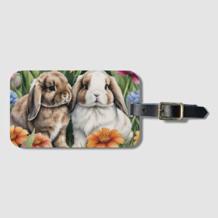 Two Little Lop Bunny rabbits Luggage Tag