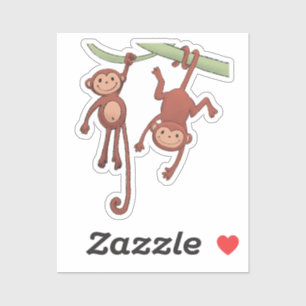 Two little monkeys sticker