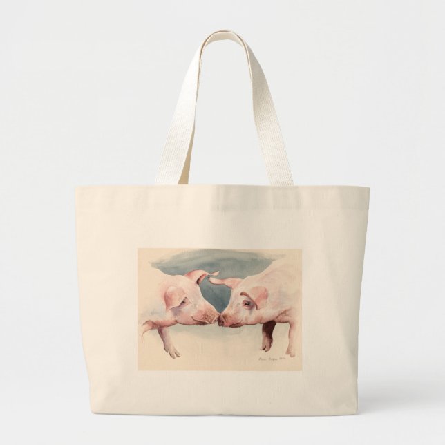 Two Little Piggies 2012 Large Tote Bag (Front)