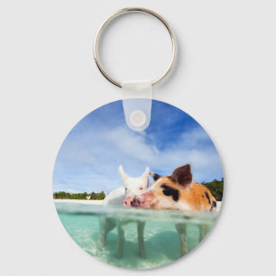 Two little piglets key ring