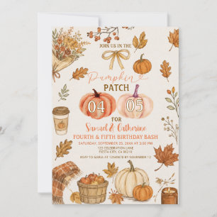 Two Little Pumpkins Baby Shower Invitation