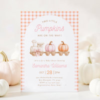 Two Little Pumpkins Girl Baby Shower Invitation
