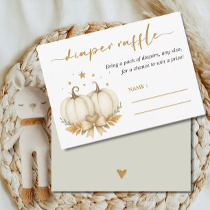 Two Little Pumpkins Twin Baby Shower Diaper Raffle Enclosure Card