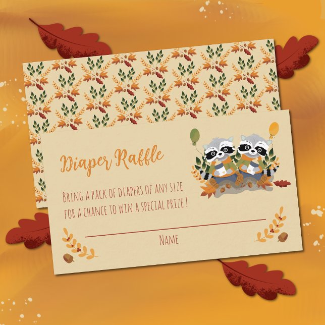 Two Little Raccoons Diaper Raffle Enclosure Card (Creator Uploaded)