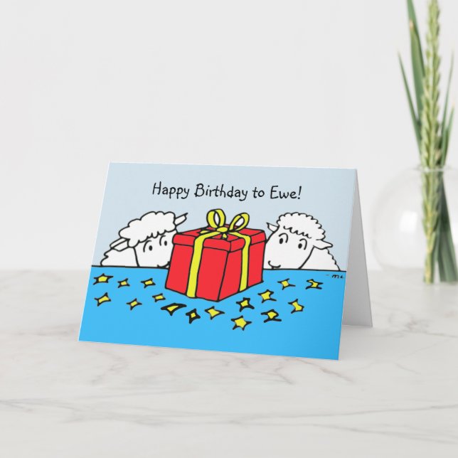 Two Little Sheep Birthday Gift Card (Front)