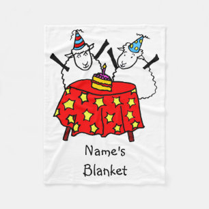 Two Little Sheep Party Fleece Blanket