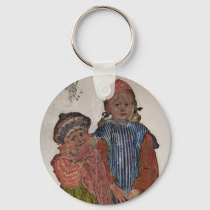 Two Little Sisters 1906 Key Ring