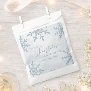 Two Little Snowflakes Winter Twins Baby Shower Favour Bag
