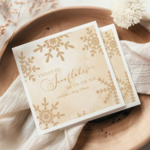 Two Little Snowflakes Winter Twins Baby Shower Napkin
