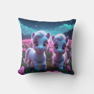 Two little sweet ponies cushion