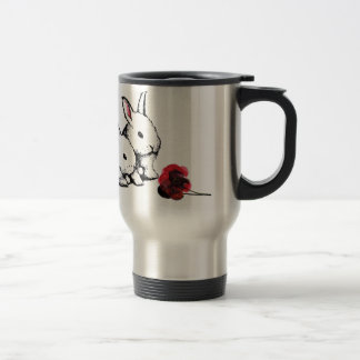 Two Little White Rabbits Travel Mug