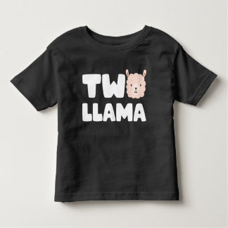 Two Llama 2nd Birthday Llama Themed 2 Year Old  Toddler T-Shirt