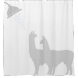 Two Llamas Shadow Silhouette Shadow Buddies Shower Curtain