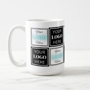 Two Logos Event White Simple Backdrop Coffee Mug