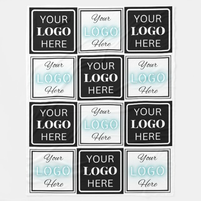 Two Logos Event White Simple Backdrop Fleece Blanket (Front)