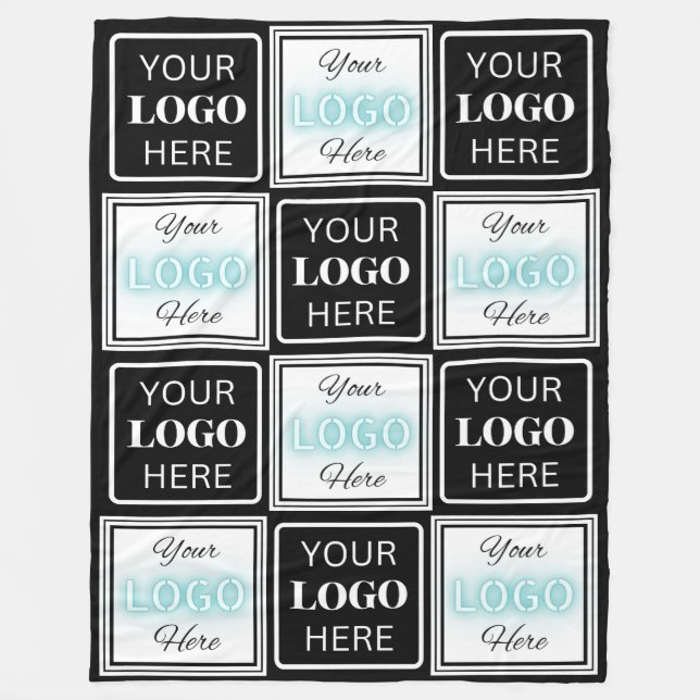 Two Logos Event White Simple Backdrop Fleece Blanket (Front)