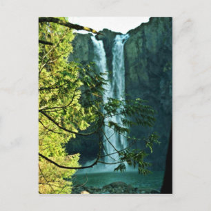 Two Long Waterfalls Flowing Together Postcard