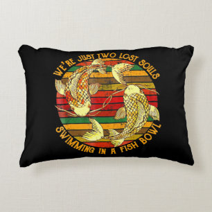 Two Lose Souls Swimming In A Fish Bowl Decorative Cushion