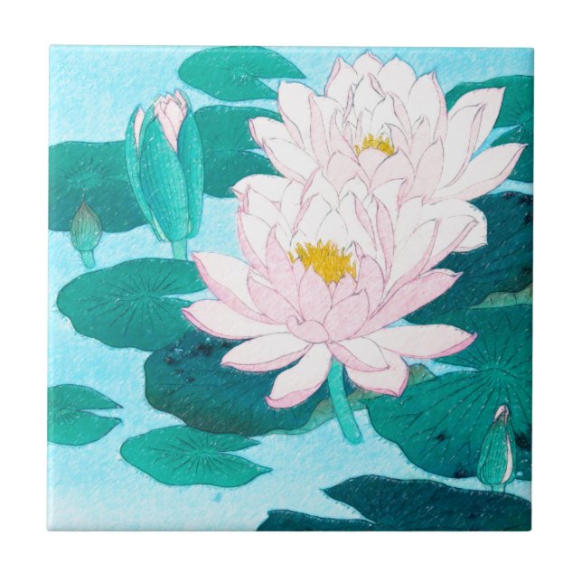 Two Lotus Flowers Tile (Front)