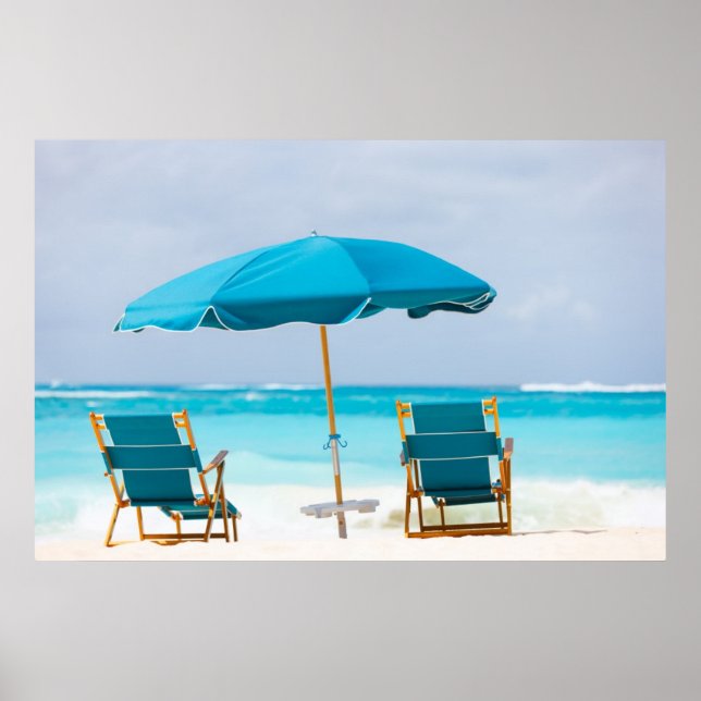 Two lounges on the ocean beach poster (Front)