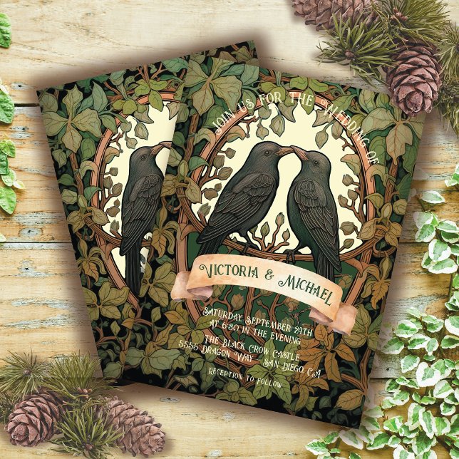 Two Love Birds Folk Art Wedding Invitation (Creator Uploaded)